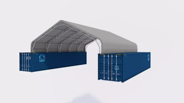33W-40L-12H(ft) Peak Double Truss Kwanzaa Hut Shipping Container Roof ...