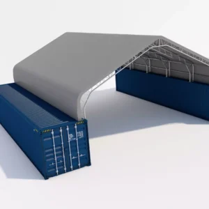 33W-40L-12H(ft) Peak Double Truss Kwanzaa Hut Shipping Container Roof Quonset